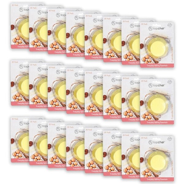 24x 50pc Topchef Paper Baking Cupcake Liner Cups Set 7.5x5cm Assorted
