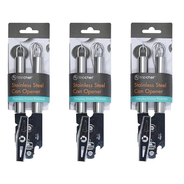 3PK Topchef Stainless Steel Can Opener Kitchen Utensil 19cm Silver