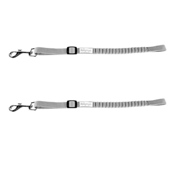 2PK Ibiyaya No Shock Bungee Leash Extension/Stroller Tether For Cats/Dogs Grey