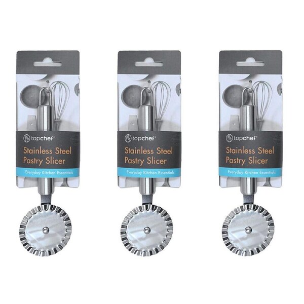 3PK Topchef Stainless Steel Pastry Slicer Kitchen Utensil 19cm Silver