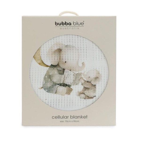 Bubba Blue Baby and Children's Elephant Bedtime Cellular Blanket 70x90cm