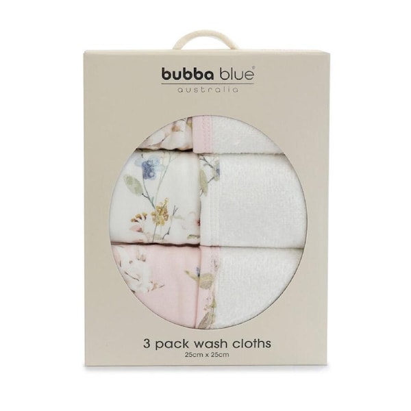 3pc Bubba Blue Children's and Baby Sleeping Bunny Face Washers 25x25cm