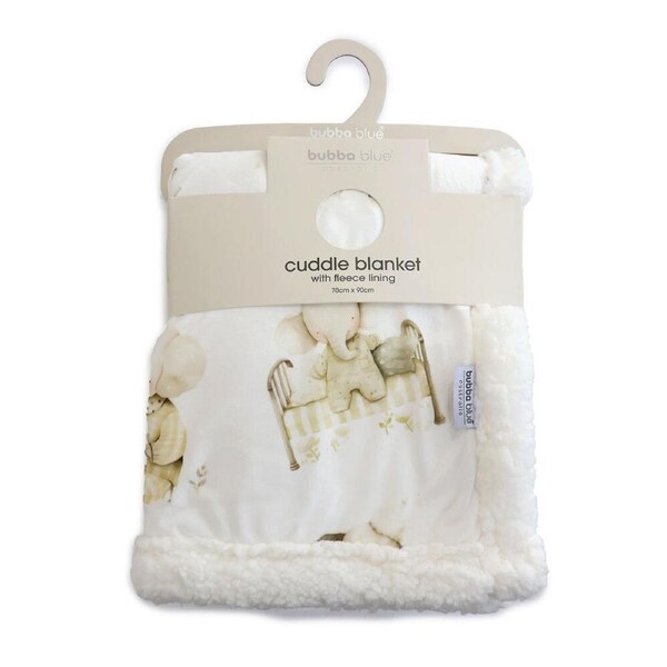 Bubba Blue Elephant Bedtime Reversible Fleece Cuddle Blanket 70x90cm