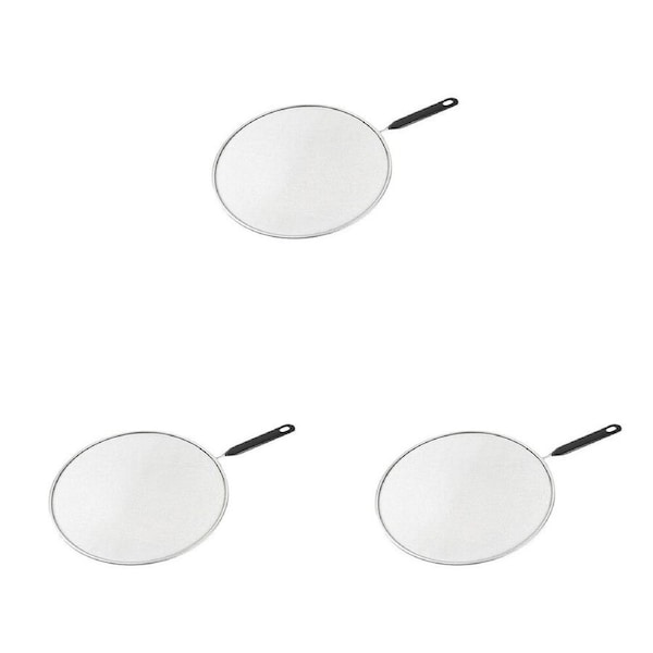 3PK Topchef Round Mesh Cooking Splatter Screen Guard 28cm Silver/Black