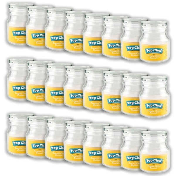 24PK Topchef Small Round Empty Glass Candle Jar w/ Lid 150ml Clear