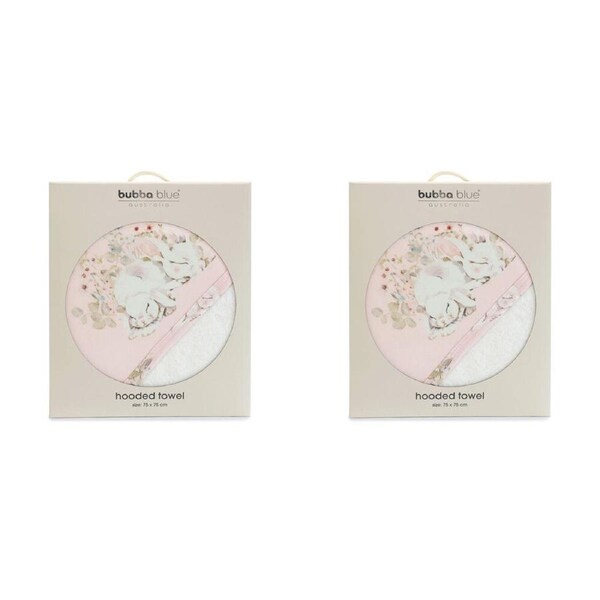 2PK Bubba Blue Children's Sleeping Bunny Hooded Towel Soft 75x75cm