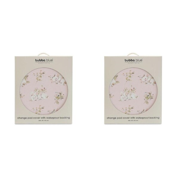 2PK Bubba Blue Sleeping Bunny Waterproof Change Mat Cover 48x82cm
