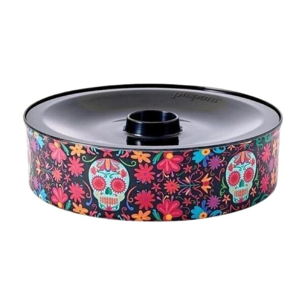 Prepara Melamine Tortilla Holder w/ Lid Day of the Dead Edition 25.4cm Black