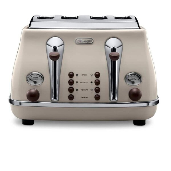 DeLonghi Icona Vintage 4 Slice Toaster Beige CTO4003VBG