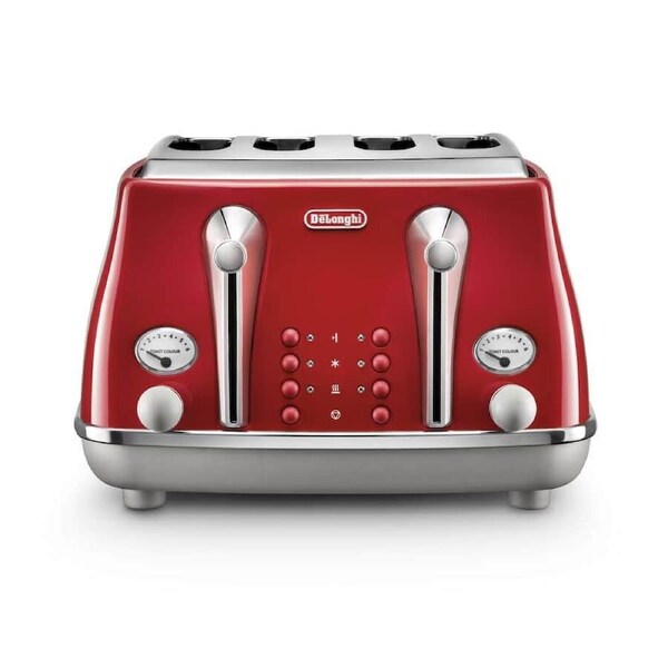 DeLonghi Icona Capitals 4 Slice Toaster Red CTOC4003R