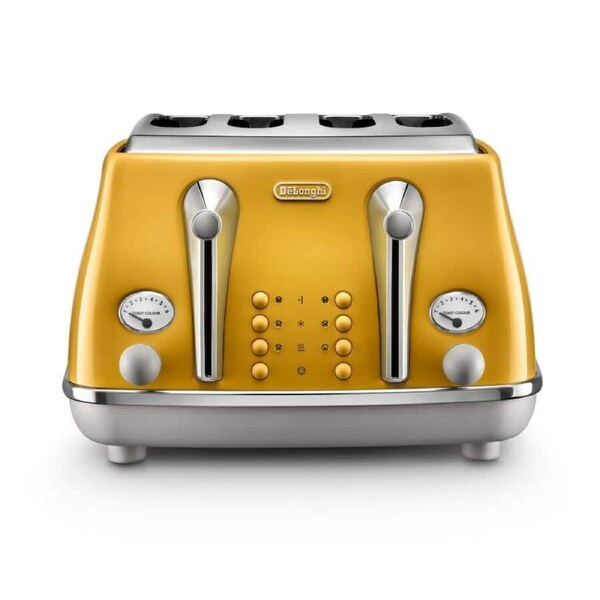 DeLonghi Icona Capitals 4 Slice Toaster Yellow CTOC4003Y
