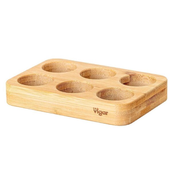 Vigar Becco Bamboo 6-Egg Holder Pantry Organiser Tray 15.6cm