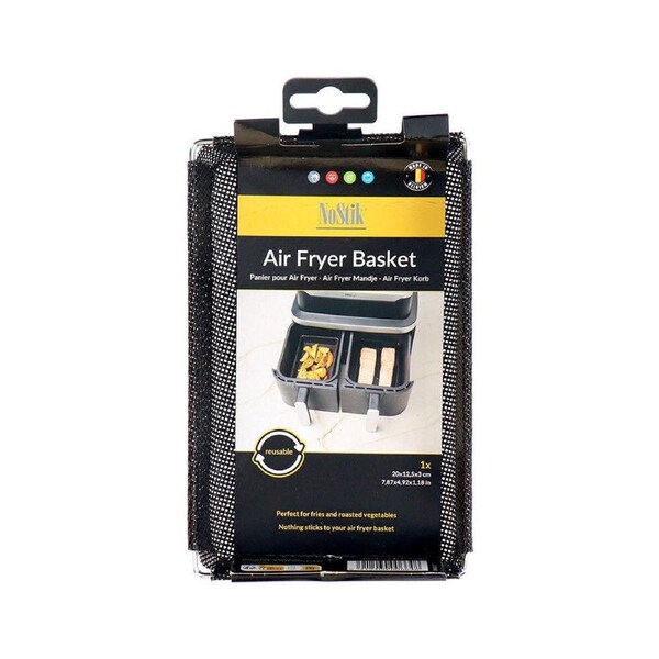 Nostik Reusable Non-Stick Kitchen Air Fryer Basket 20x12.5cm Black