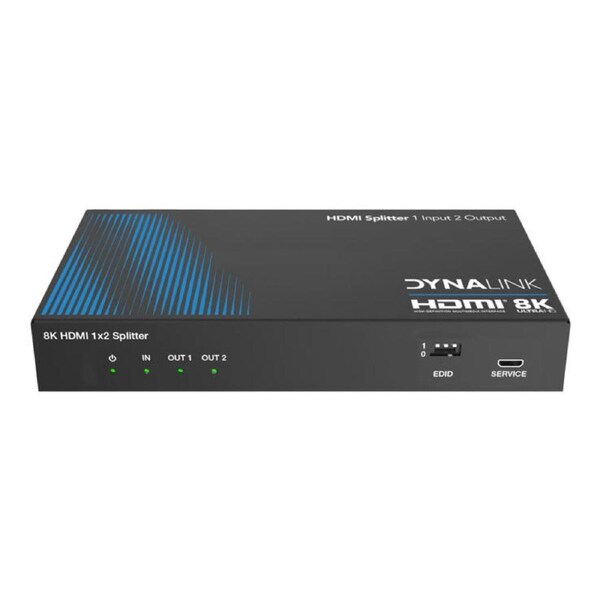 Dynalink A3106 8K HDMI 2 Way Splitter 40Gbps Video Bandwidth 145W × 68D × 17H