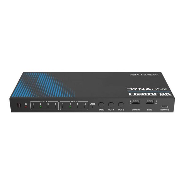 Dynalink 8K 4x2 HDMI Matrix Switcher with EARC 40Gbps Video Bandwidth A3109