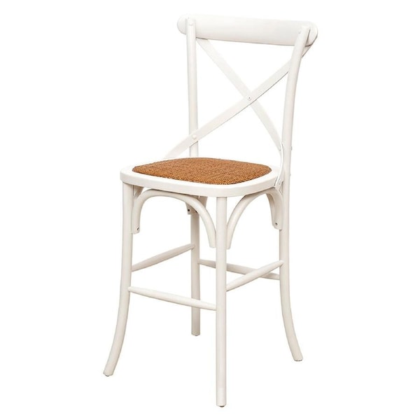French Cross Breakfast Stool Matte White