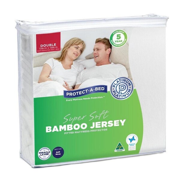 Bamboo Jersey Mattress Protector Double