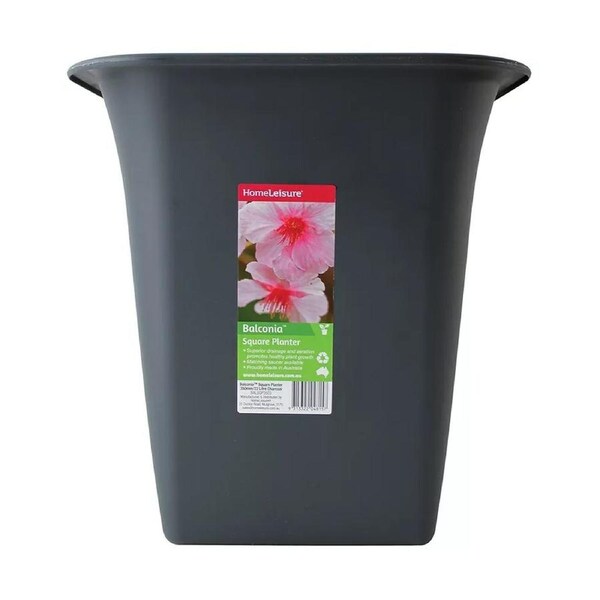 Flower Pots x3 - Square Planter Flower/Plant Pot - Garden Decor 35cm Charcoal