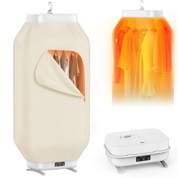 Advwin Portable Clothes Dryer with Timer, Compact & Foldable Mini Dryer for Home, Apartments, RV, Travel Use