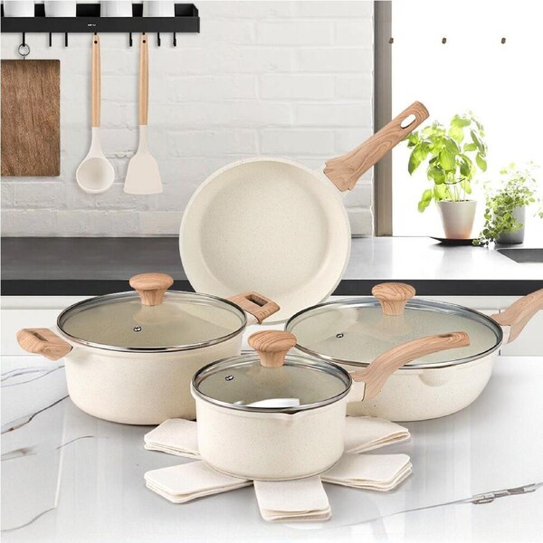 ZUNI 13PCS Cookware Pots & Pans Set Nonstick Granite Coating Cooking Utensil