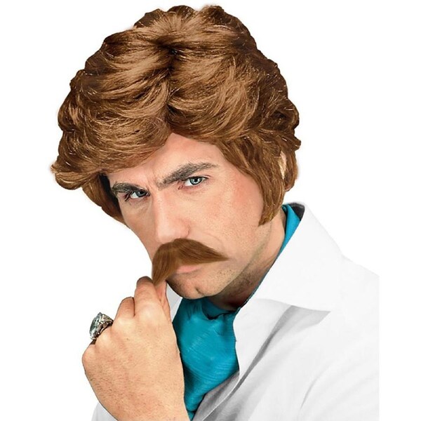 Light Brown Playboy Wig and Moustache