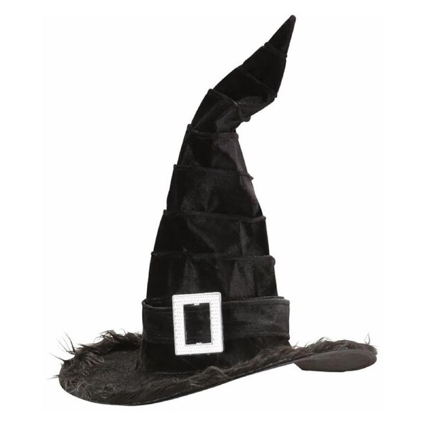 Velvet Witch Hat with Buckle