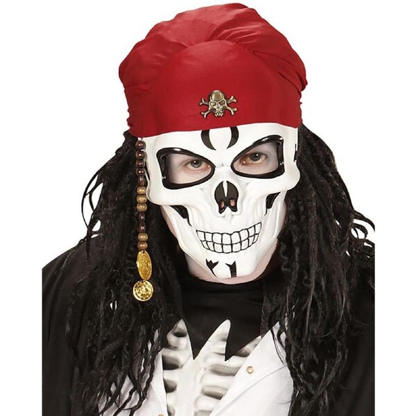 Pirate Skull Half Mask with Bandana