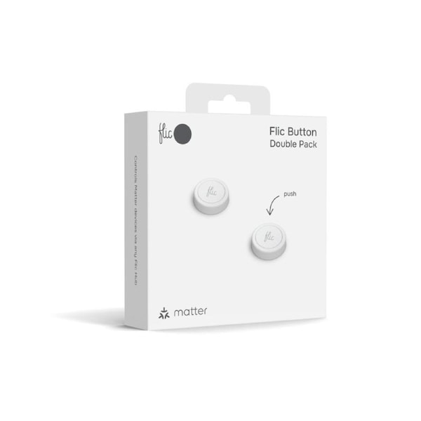 Flic Button Double Pack – 2x Smart Wireless Buttons (White)