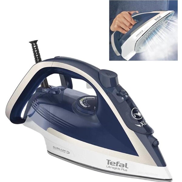 Tefal 2400W Extra Steam Iron Ironing Press - Clothes Steam Shirt Crease Remover - Scratch Resistant Soleplate