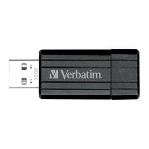 Verbatim Store'n'Go Pinstripe USB Drive 32GB USB Storage Drive Memory Stick (Black) 2 Years Limited Warranty