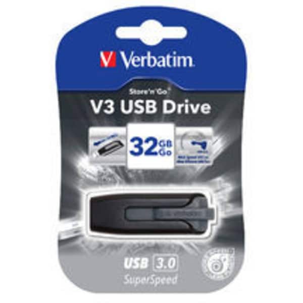 Verbatim 32GB V3 USB3.0 Grey Store'n'Go V3; Retractable USB Storage Drive