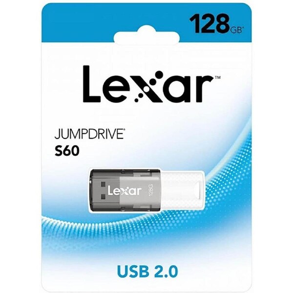 Lexar S60 128GB JumpDrive USB 2.0 Flash Drive provides stylish, high-capacity portable storage, allowing you to easily transfer, store, and share fil