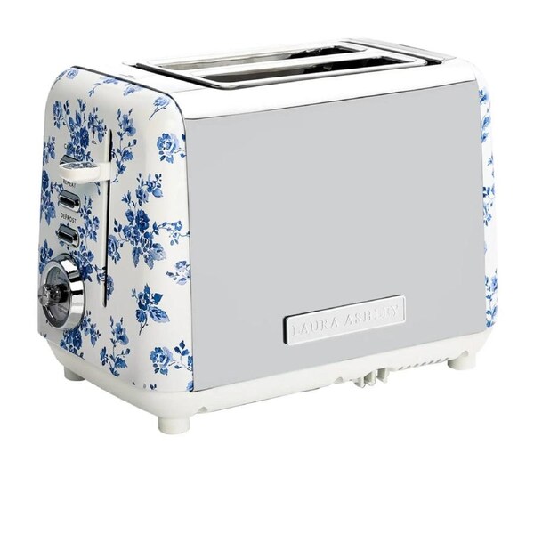 Laura Ashley 2 Slice Toaster - Bread Browning 7 Heat Defrost Stainless Steel Toast
