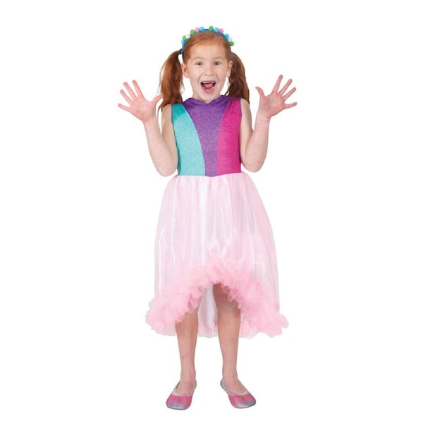 Poppy Deluxe Trolls 3 Costume Party Halloween Cosplay Outfit Kids 4-6 Years