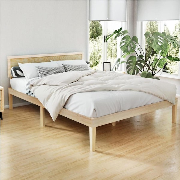 Artiss Bed Frame Double Queen Size Wooden Base Headboard Mattress Platform YUMI Double
