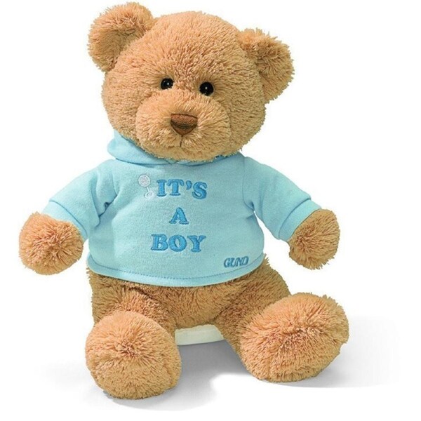 Gund - 30cm Message Bear - It's a Boy T-Shirt Bear