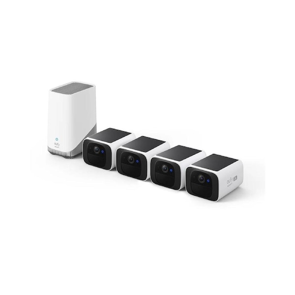 eufy SoloCam S220 4-Security Camera System with Homebase 3 - White