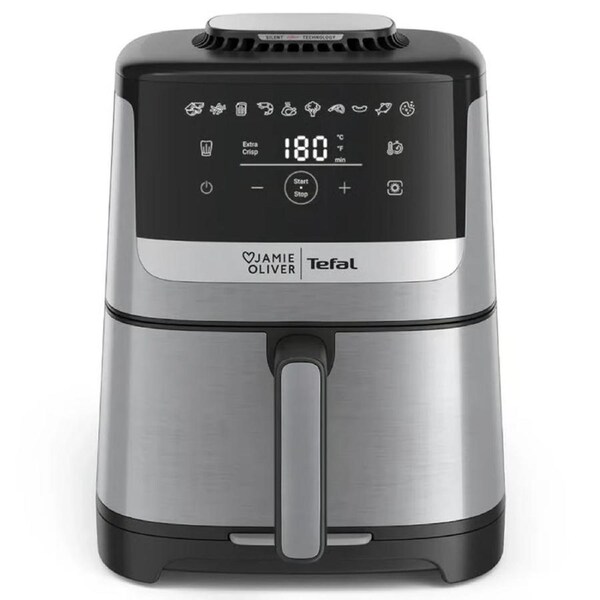 Jamie Oliver by Tefal Air Fryer - Electric Quiet & Easy Airfryer - Non-Stick Basket 10 Preset Healthy Benchtop Fryer Oil Free Cooker