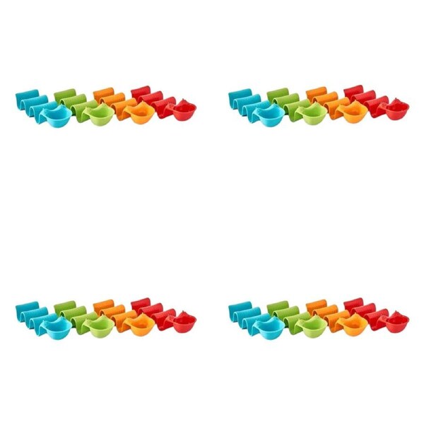 4x 4pc Prepara Kids 3-TacoPillar Holder Party Serving Tray Set 26cm