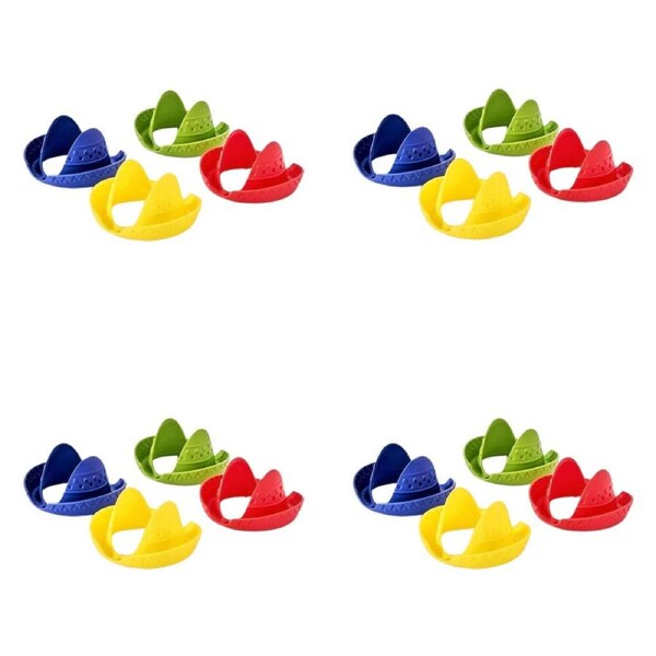 4x 4pc Prepara Single Sombrero Taco Holder Party Serving Tray Set 10cm