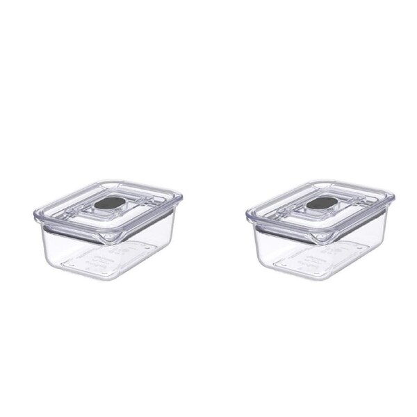 2PK Prepara LatchLok Click 460ml Rectangular Airtight Food Container 14cm