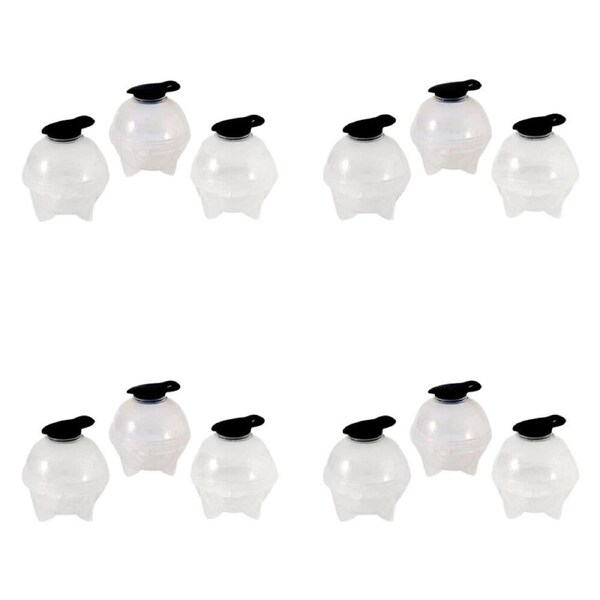 4x 3pc Prepara Jumbo Slow-Melting Whiskey Drink Ice Ball Sphere Mould Large BLK