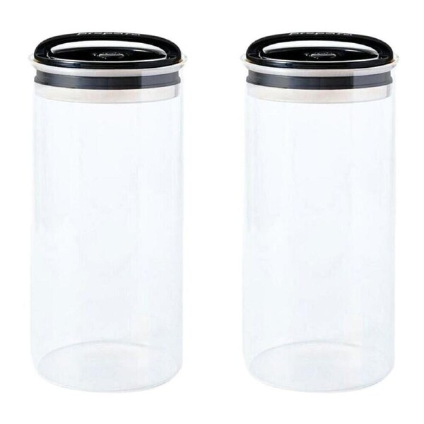 2PK Prepara Evak 2.2L Airtight Food Storage Container w/ Handle XL Black
