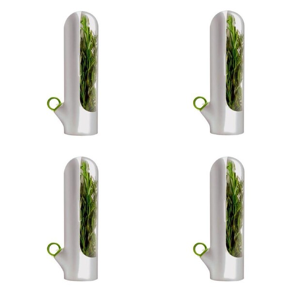 4PK Prepara Fresh Herb Savor Mini Fridge Storage Container 24.38cm White