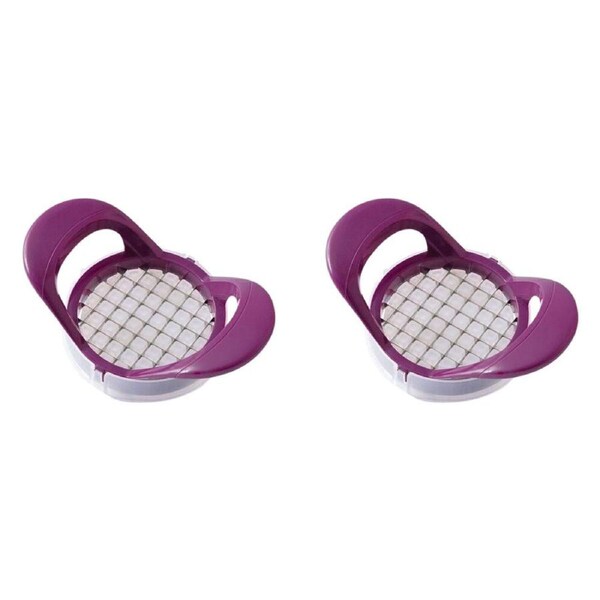 2PK Prepara Stainless Steel Onion Sharp Chopper Dicer Cuber 16.51cm Purple