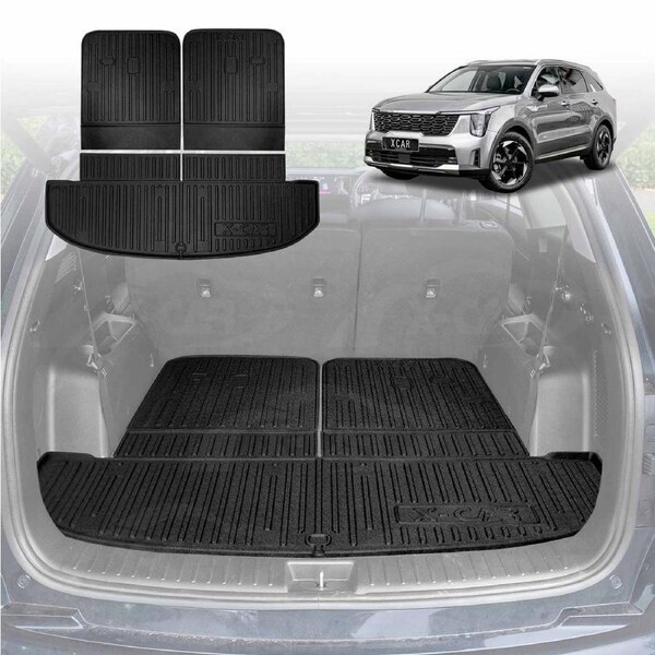 Boot Liners for Kia Sorento 2020-Onwards All Weather Heavy Duty Cargo Trunk Mat Luggage Tray Car Accessories 3-Pcs Version