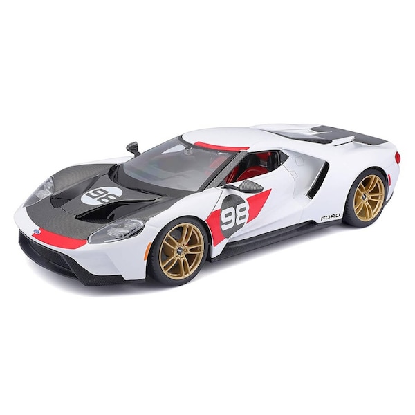 Maisto 1:18 2021 GT Ford Heritage Special Edition Metallic Diecast With Plastic