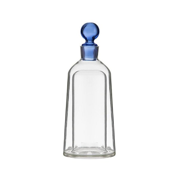 Tempa Bennett Glass Tapered Whisky Alcohol Decanter 13x33.5cm Blue