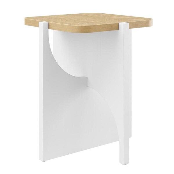 Chloe Side Table Modern White and Oak