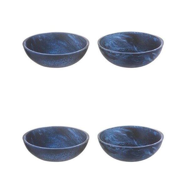 2x 2pc Tempa Bennett Marble Finish Resin Serving Bowl Set 10cm Blue